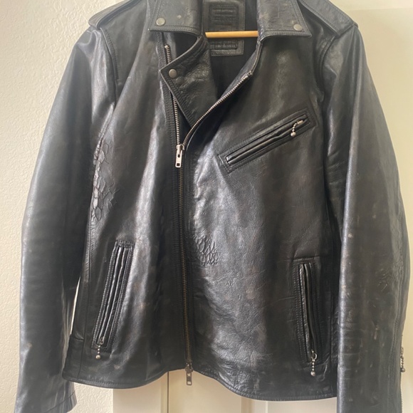 ALLSAINTS “RAID” Leather Jacket (Men’s) - Picture 10 of 13